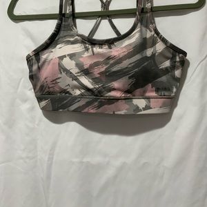 Gaiam Green & Pink Camo Sports Bra